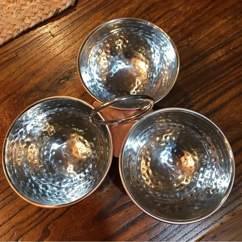 ▪️Hammered Copper & Silver Serving Piece